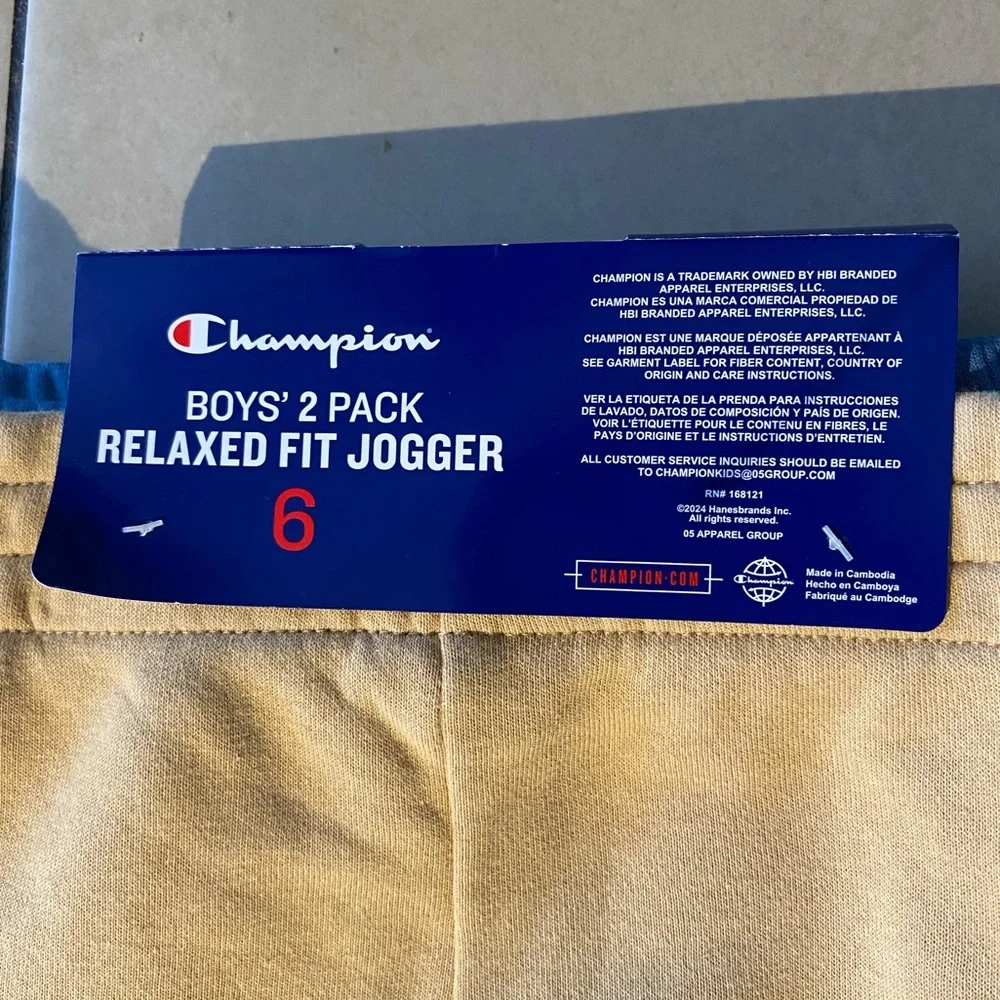 Champion Kids Blue Joggers with Logo Size 6